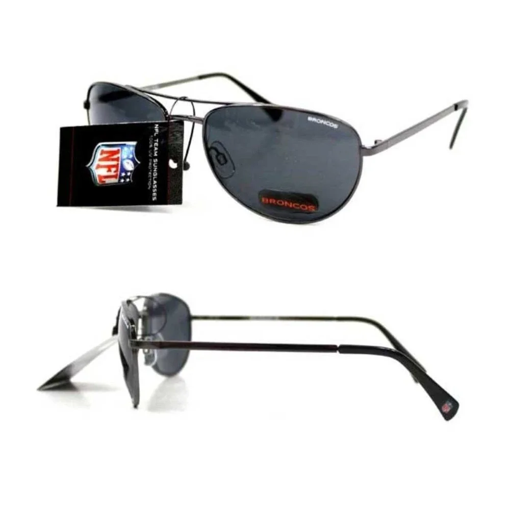 Denver Broncos NFL Blitz Aviator Sunglasses Mens Gunmetal 100% UV Protection